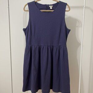 J Crew Women's Navy Dress Sleeveless Pockets Knee Length Size XL